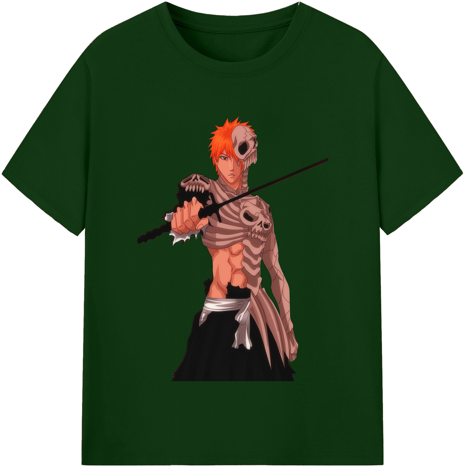 （画像用） ブリーチ 黒崎一護（くろさき いちご）BLEACH Kurosaki Ichigo 綿100％半袖Tシャツ（フロントプリント）